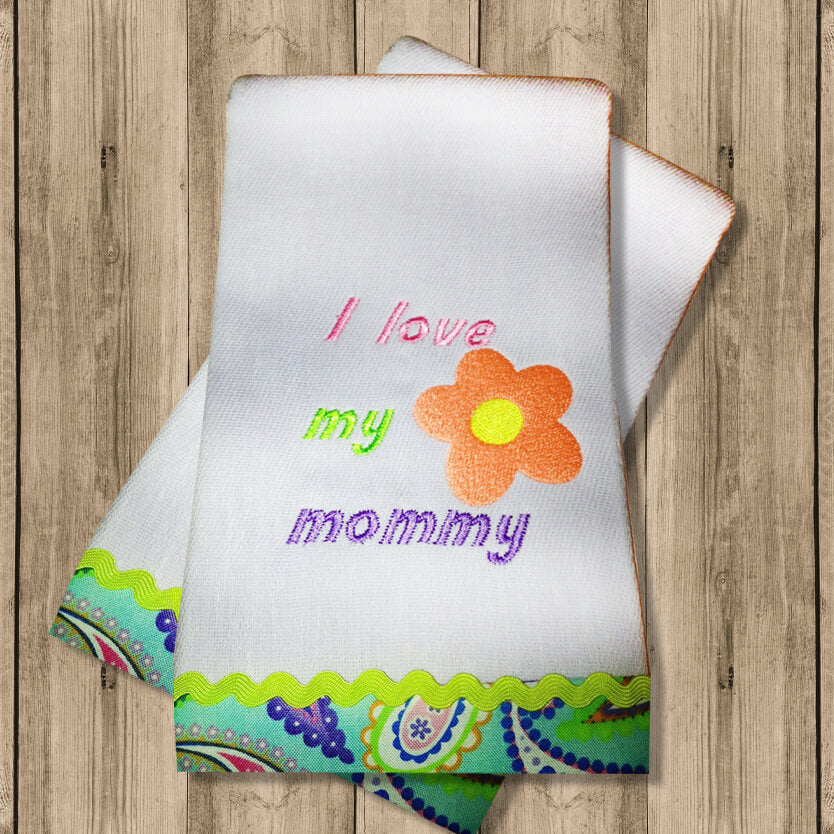 Pañito de Bebe “I Love Mommy”