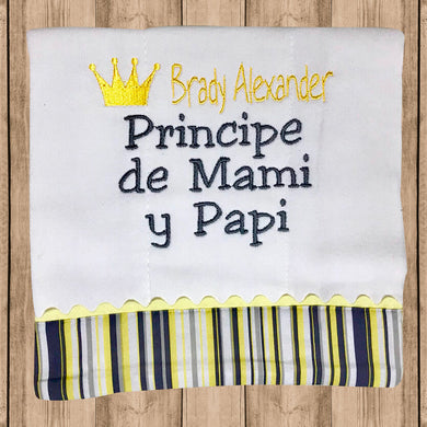 Pañito de Bebe Principe en Letras